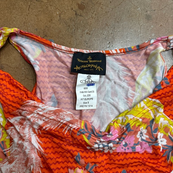 Vivienne Westwood Anglomania orange floral resort top & matching skirt FW 13/14 - Picture 3 of 6